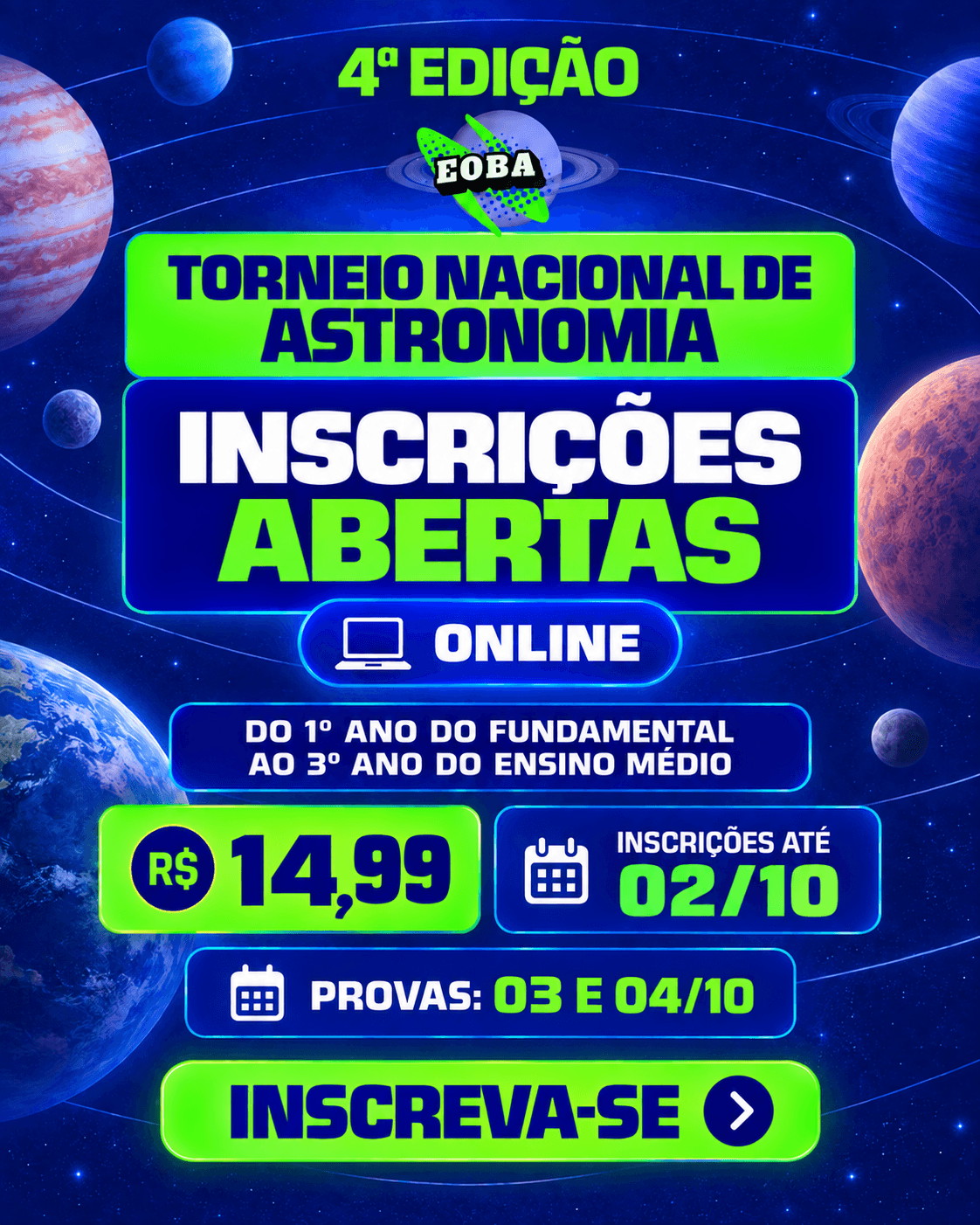 Arte oficial do TNA 2026: inscrições abertas